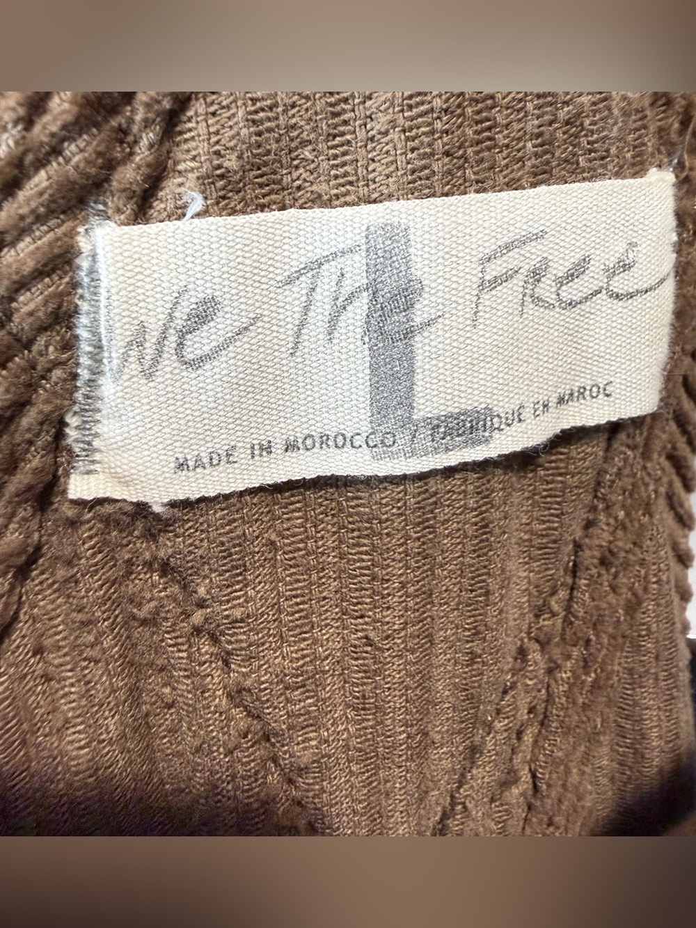 We the Free Free People Brown Corduroy Bib Overall Size L Baggy Loose Casual - Picture 7 of 10